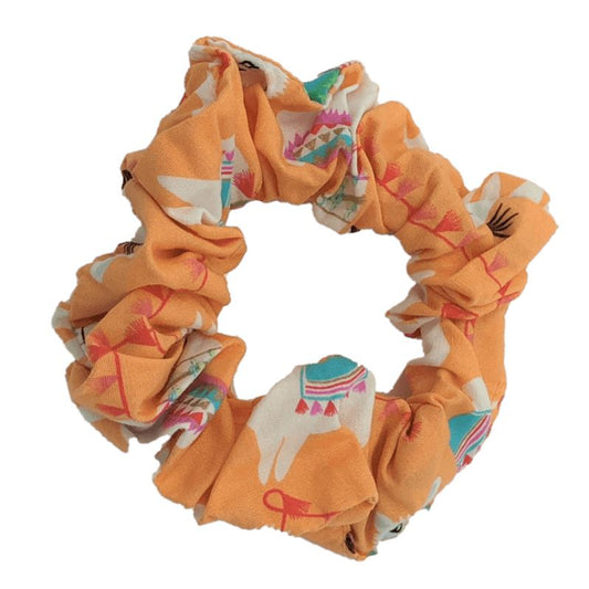 Bright Orange Llama Scrunchie Scrunchies Ozzie Masks 