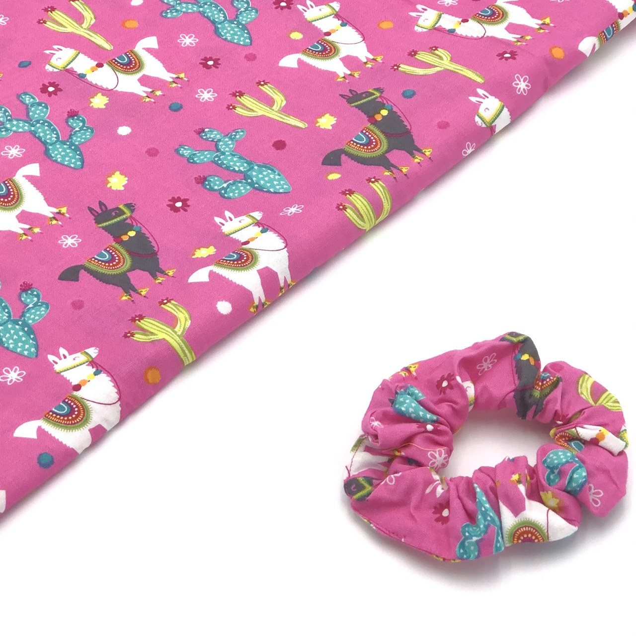 Neon Pink Llama Scrunchie Scrunchies Ozzie Masks 